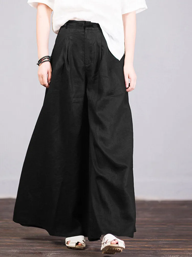 100% Cotton Woman Loose Fit Floor Length Pants