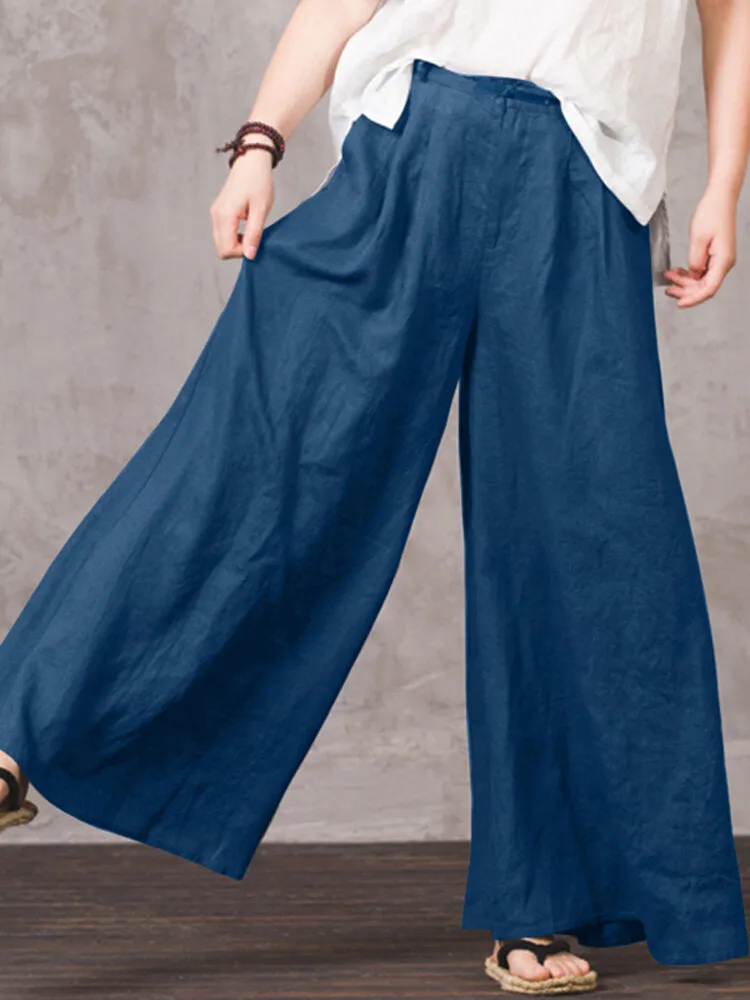 100% Cotton Woman Loose Fit Floor Length Pants