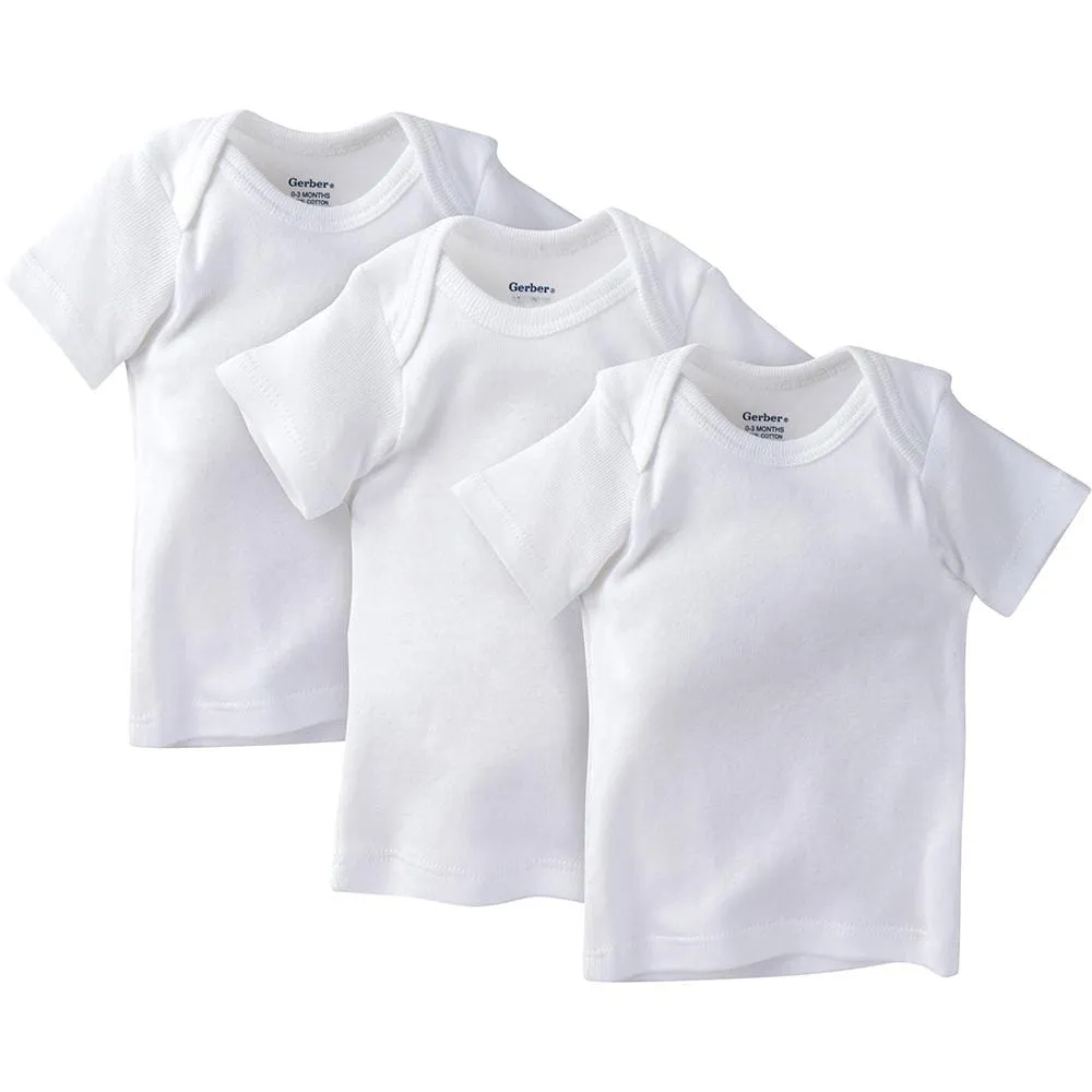 3-Pack Baby Neutral White Slip-On Shirt