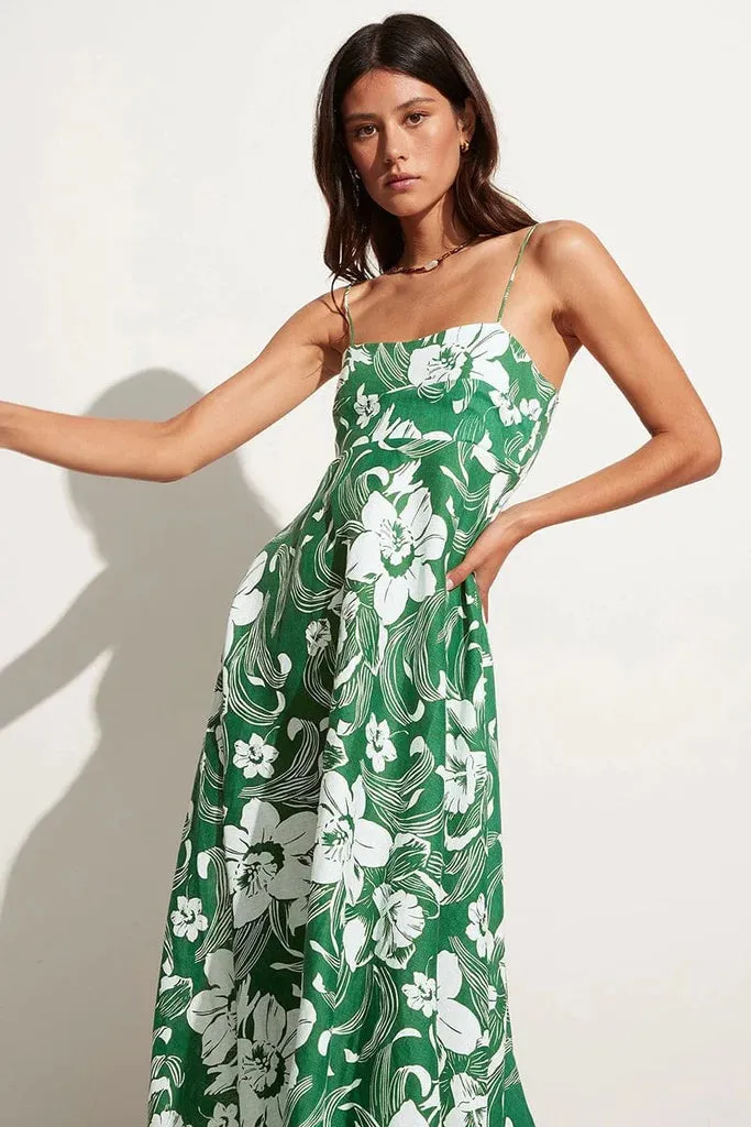 Alexandre Midi Dress - Camara Floral Print Green