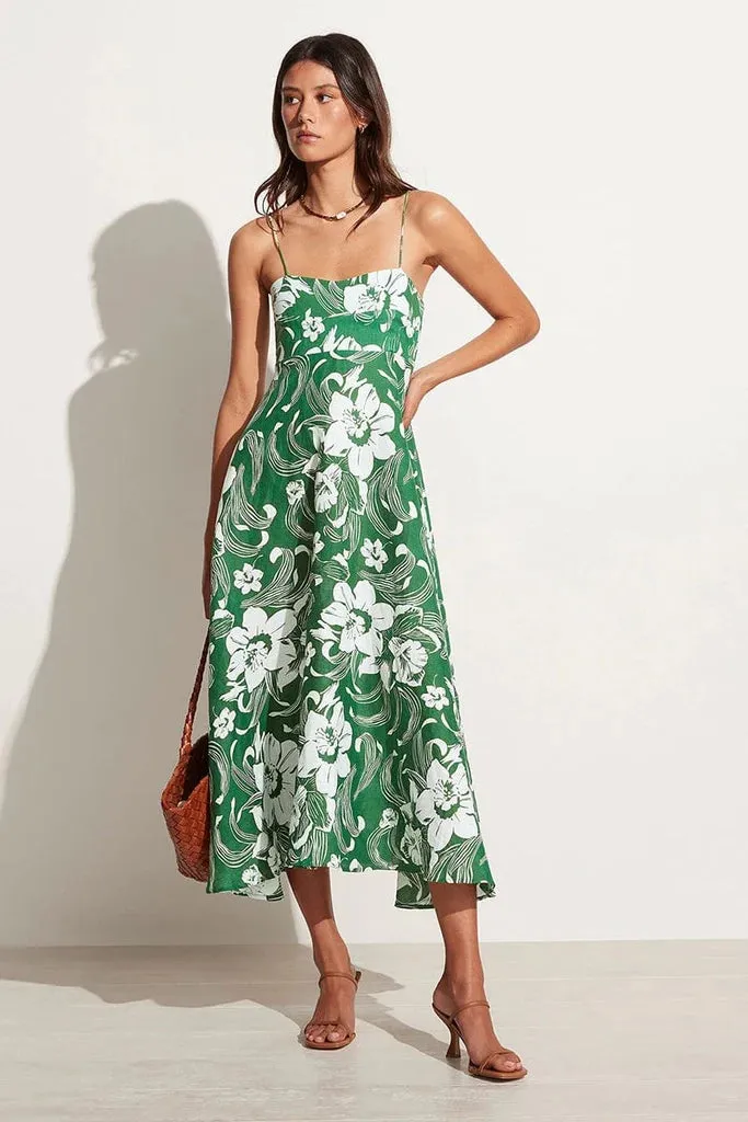 Alexandre Midi Dress - Camara Floral Print Green