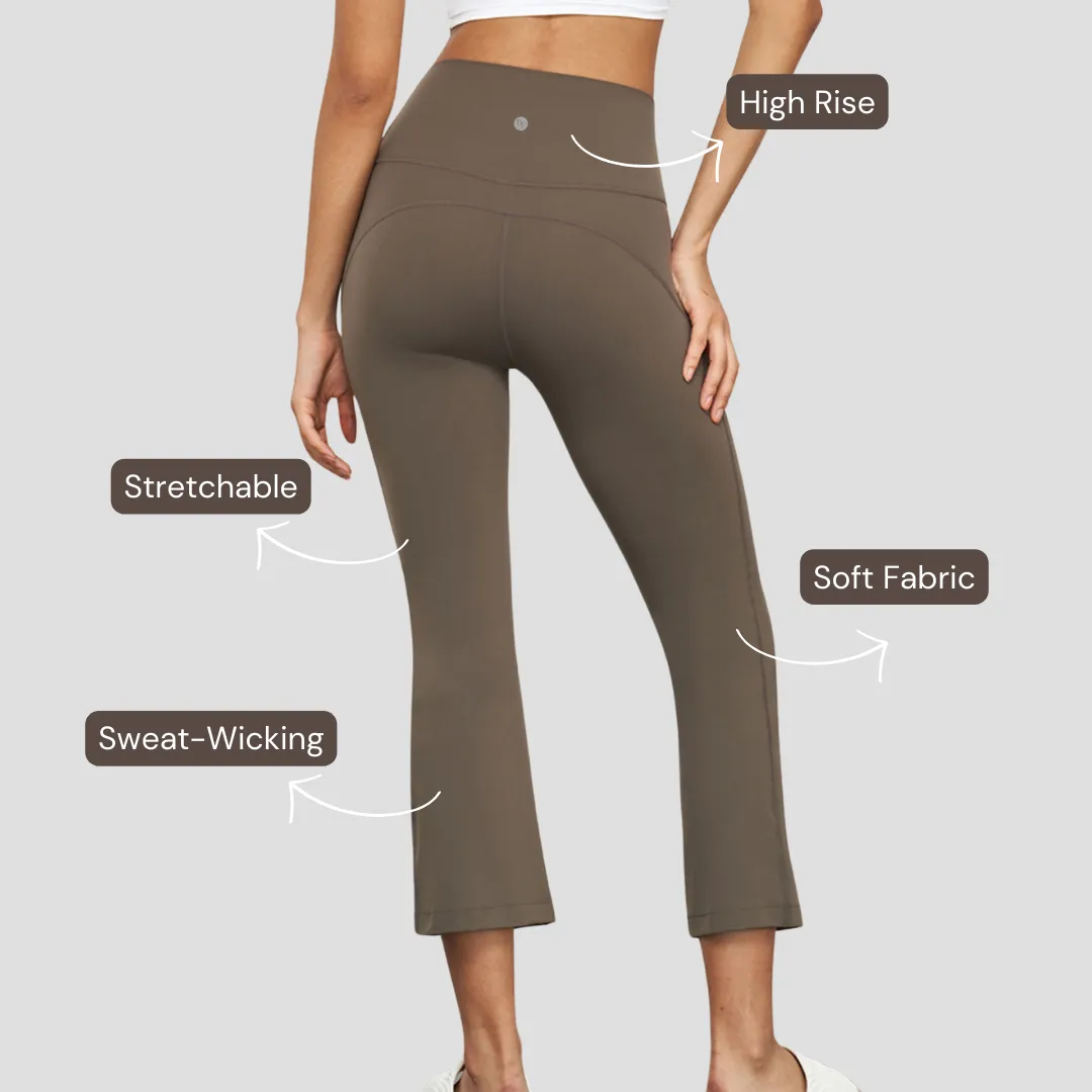 Ankle Length Flare Pants - Brown