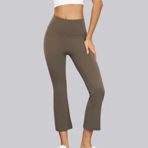 Ankle Length Flare Pants - Brown