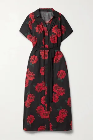 Artistic Floral Pattern Midi Dress