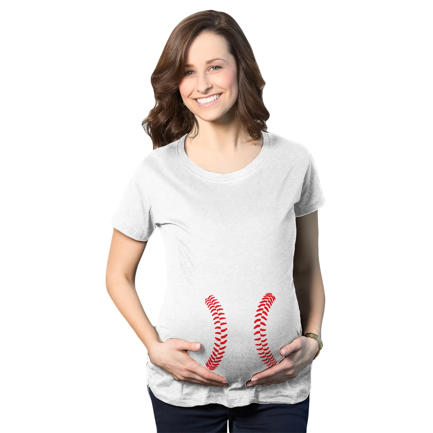 Baseball Laces Maternity T Shirt