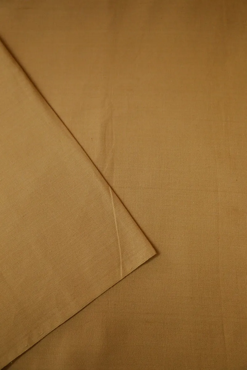 Biege Yarn Dyed Handwoven Cotton Fabric- 0.5m