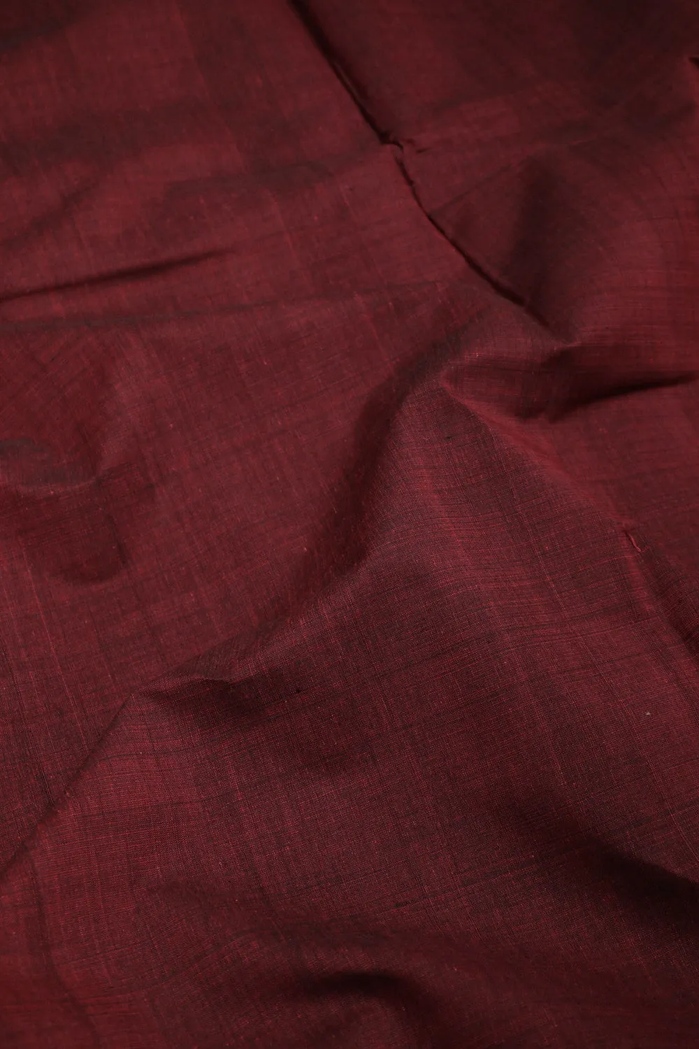 Blackish Maroon Plain Mangalagiri Cotton Fabric