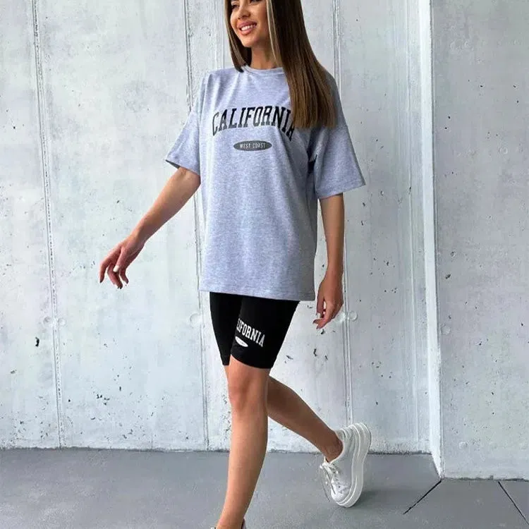 Blessyuki Fashion Simple Letter Print Cotton T-shirts for Women Casual Plus Size Streetwear Tees Basic Hip Hop Tops