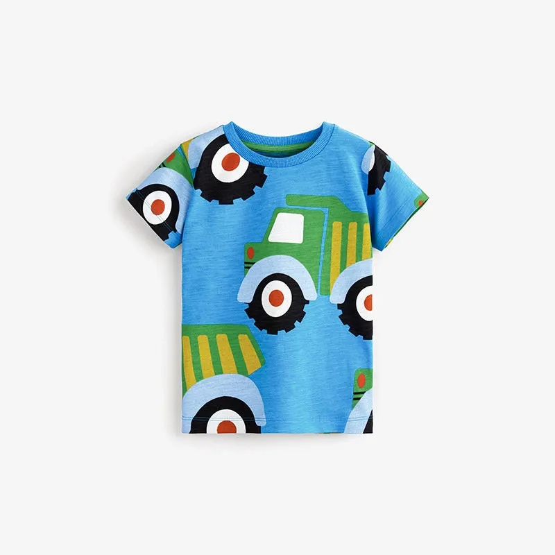 Boys Cotton T-shirts Summer Tees & Tops for Baby Boys Carss Pattern | Toddler Boy Shirt kid Clothing Gift for Boys Pack of 3