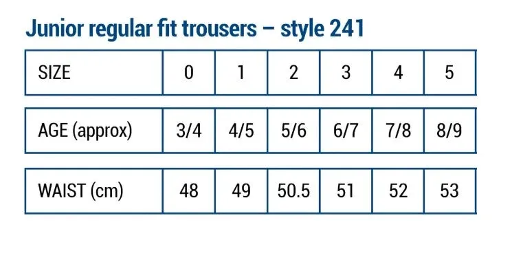 Boys Navy 241 Mock Fly Trousers (Age 3/4 - 8/9)