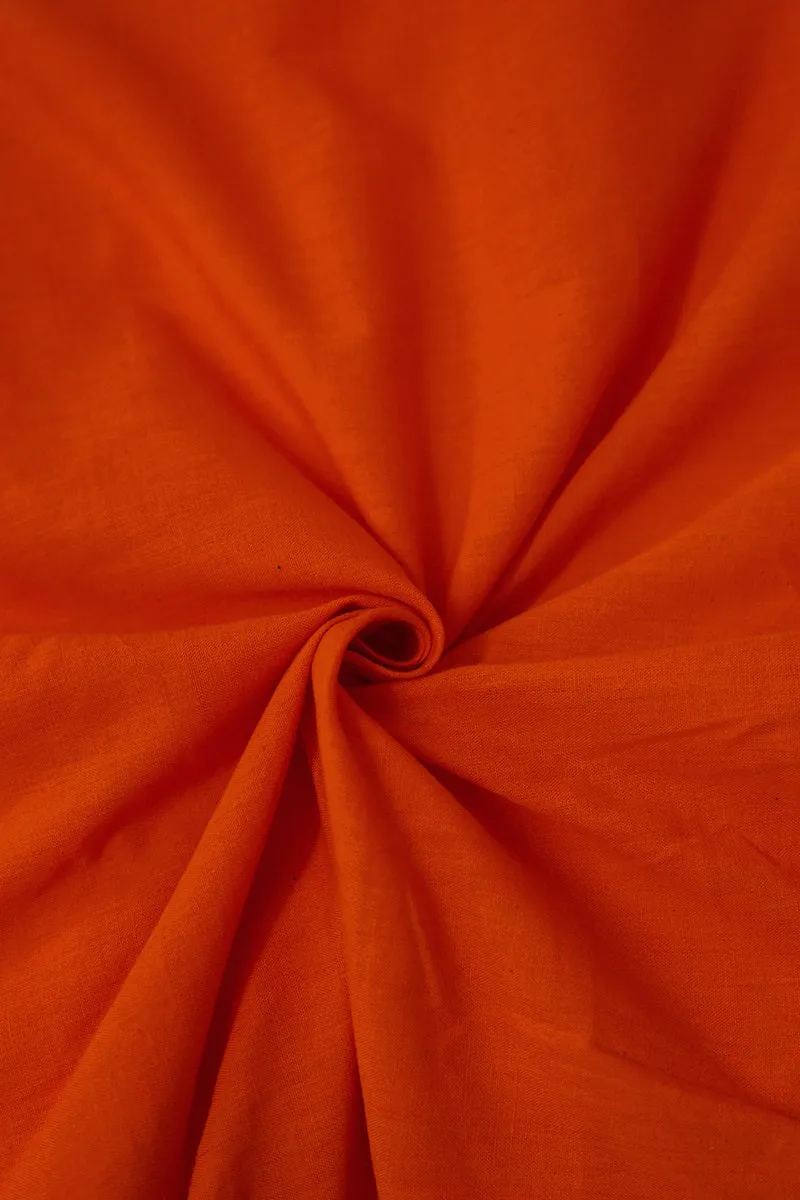 Bright Orange Yarn Dyed Cotton Fabric