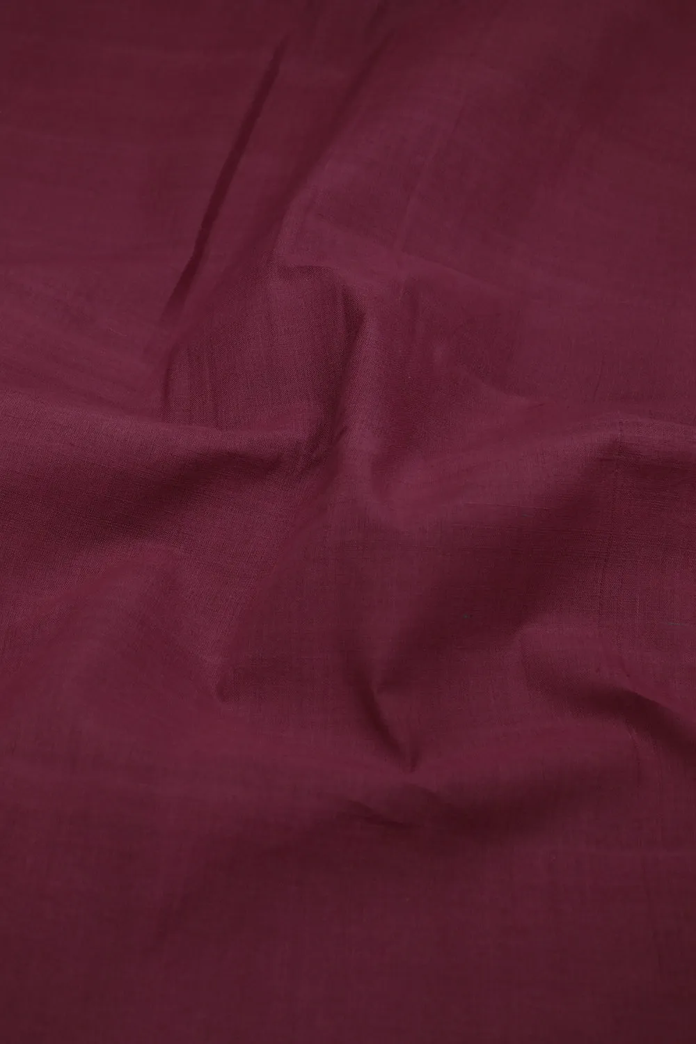 Burgundy Maroon Handwoven Plain Mangalagiri Cotton Fabric - 0.5m