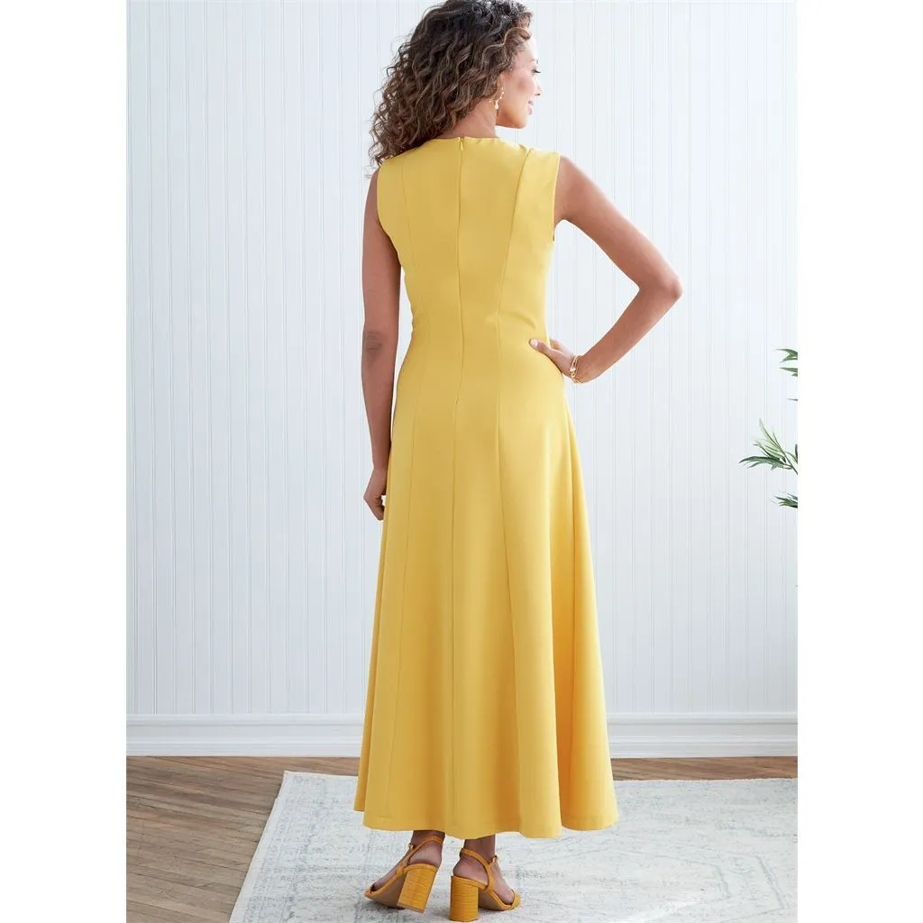 Butterick Pattern B6850 Misses' Jewel or V-Neck Fit & Flare Dresses