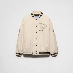 Canvas bomber jacket with patches