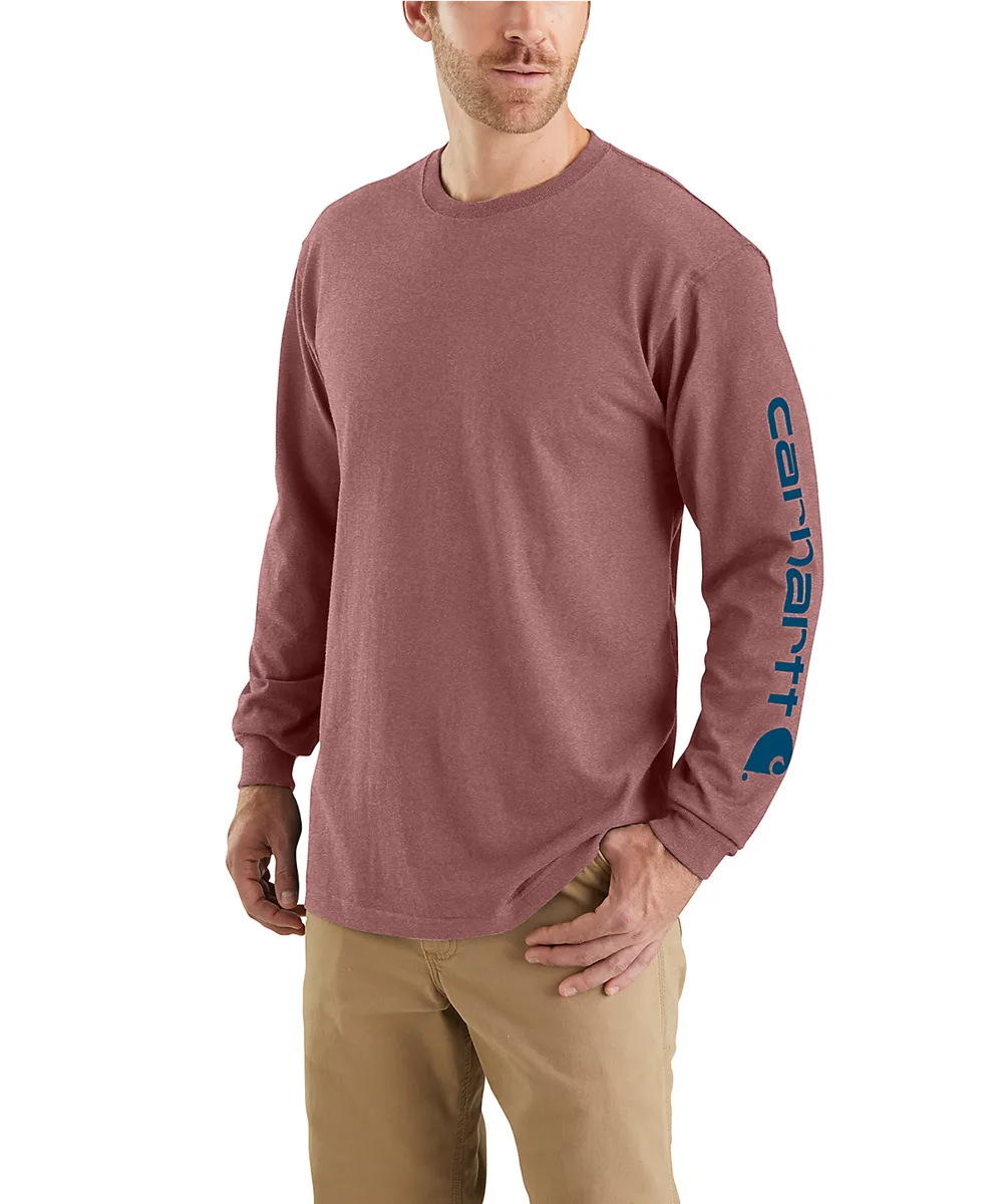 Carhartt Signature Sleeve Logo Long-Sleeve T-Shirt - Apple Butter Heather