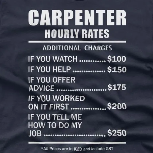 Carpenter Hourly Rates - T-shirt