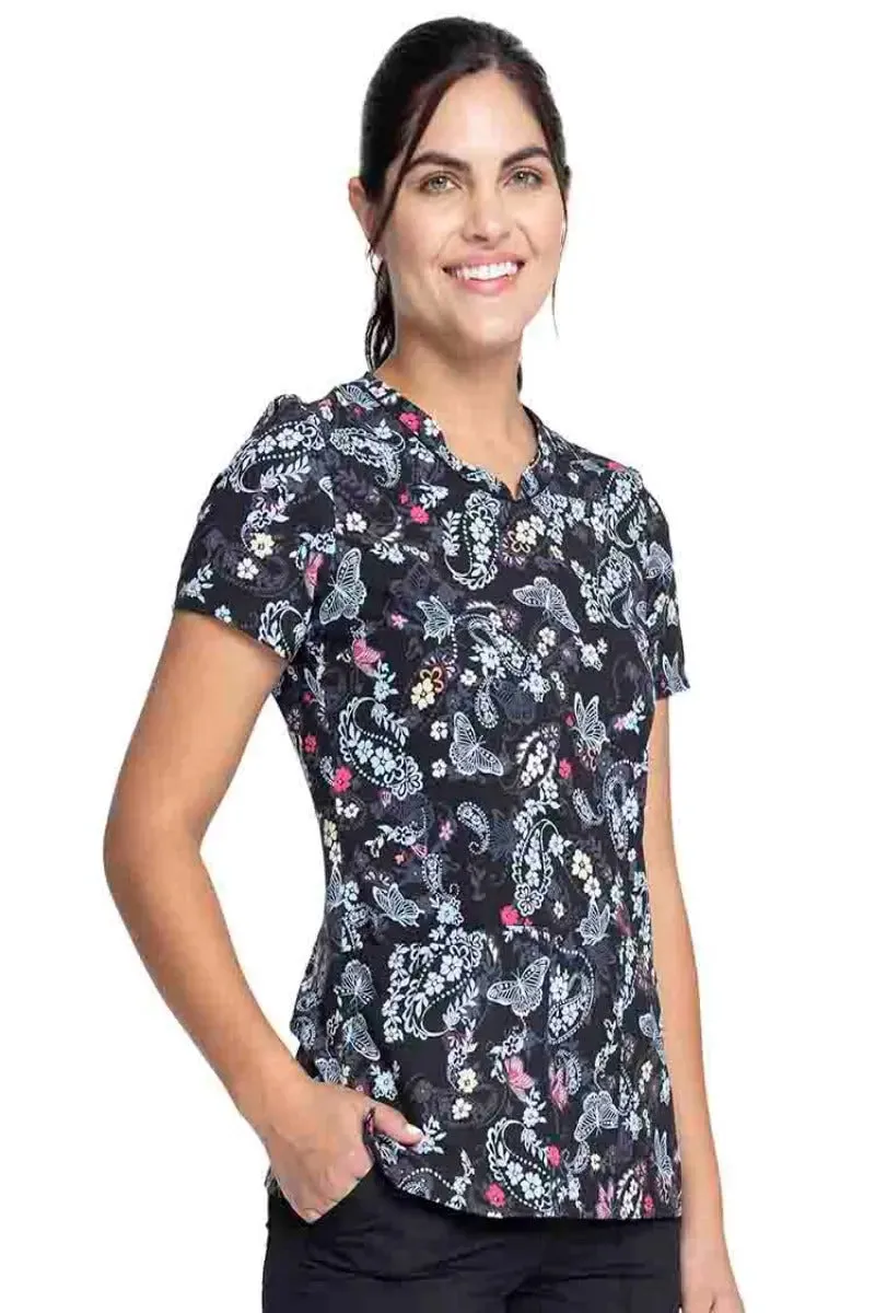 Cherokee Women's V-Neck Print Top | Flutter Blooms