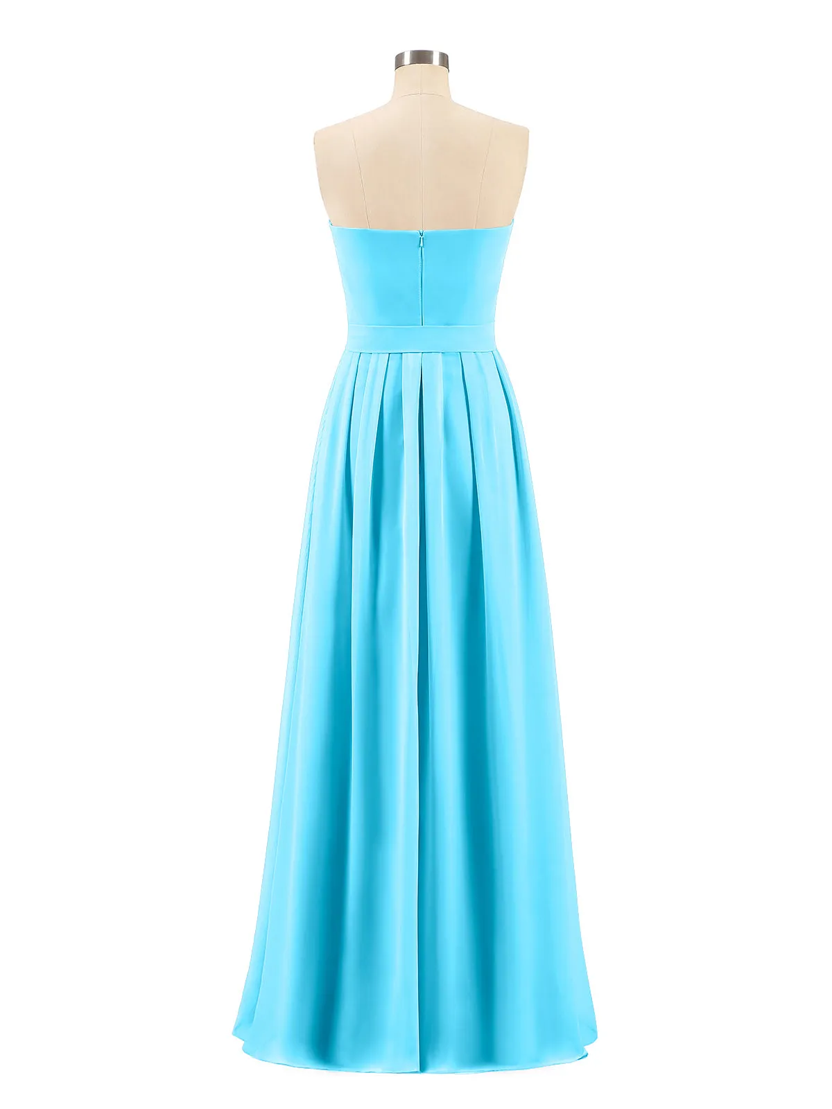 Chiffon Strapless Bridesmaid Gown with Sash-Pool Plus Size