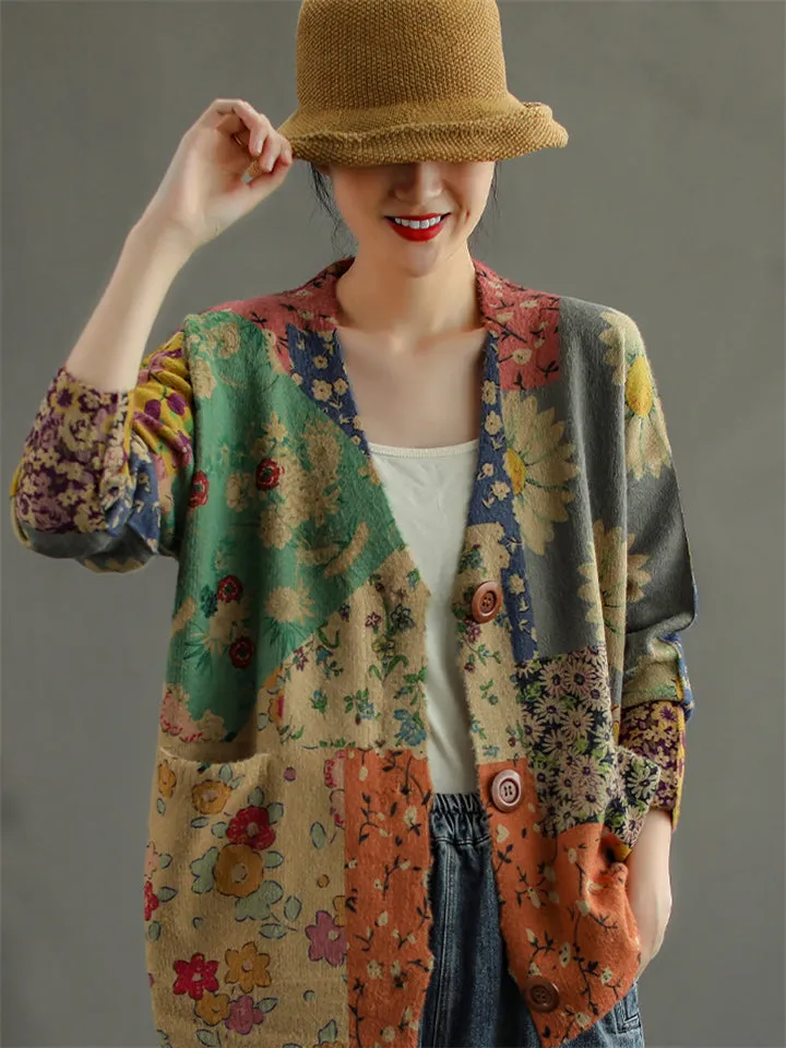 Chinese Style Printing Coat For Women