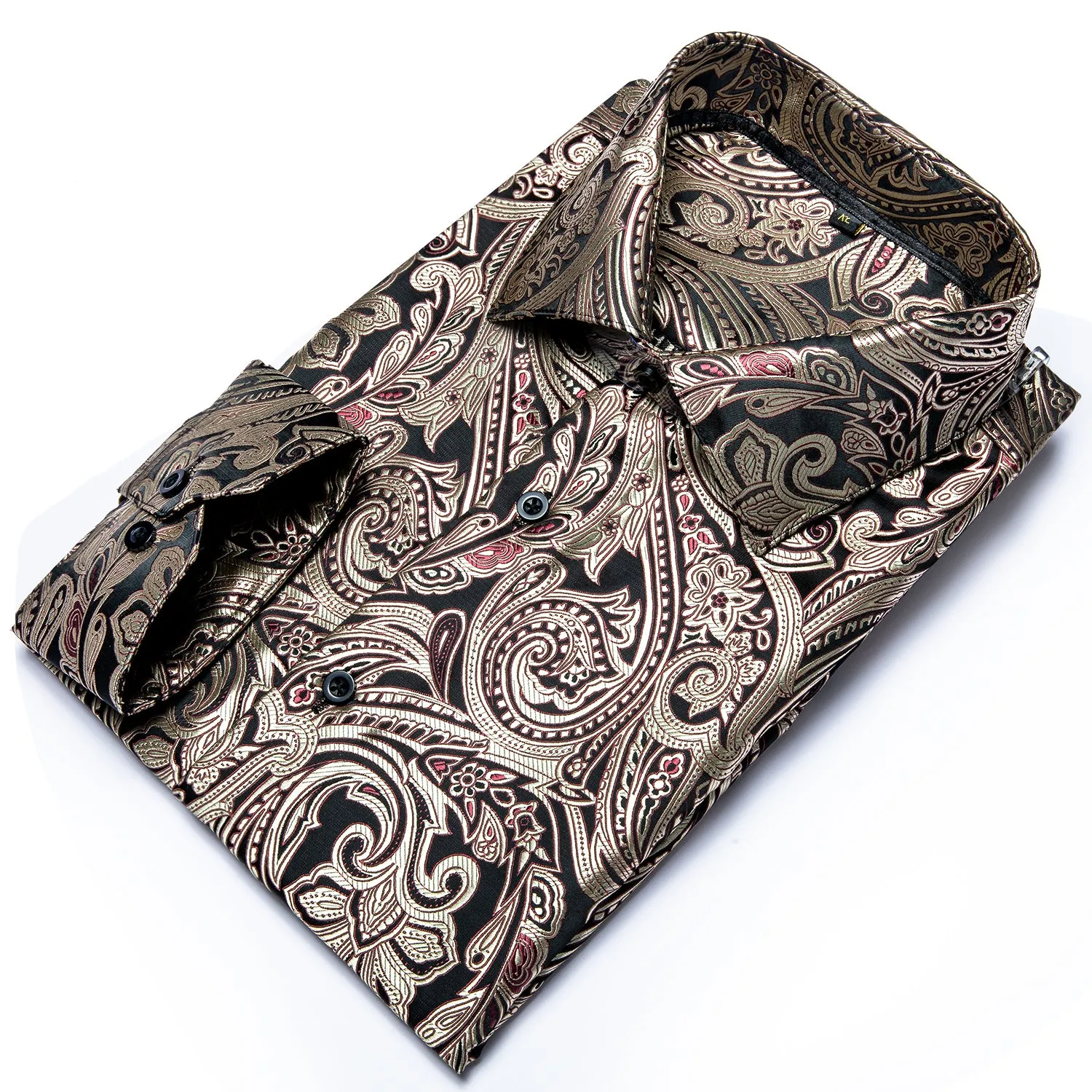 Copper Black Red Paisley Shirt