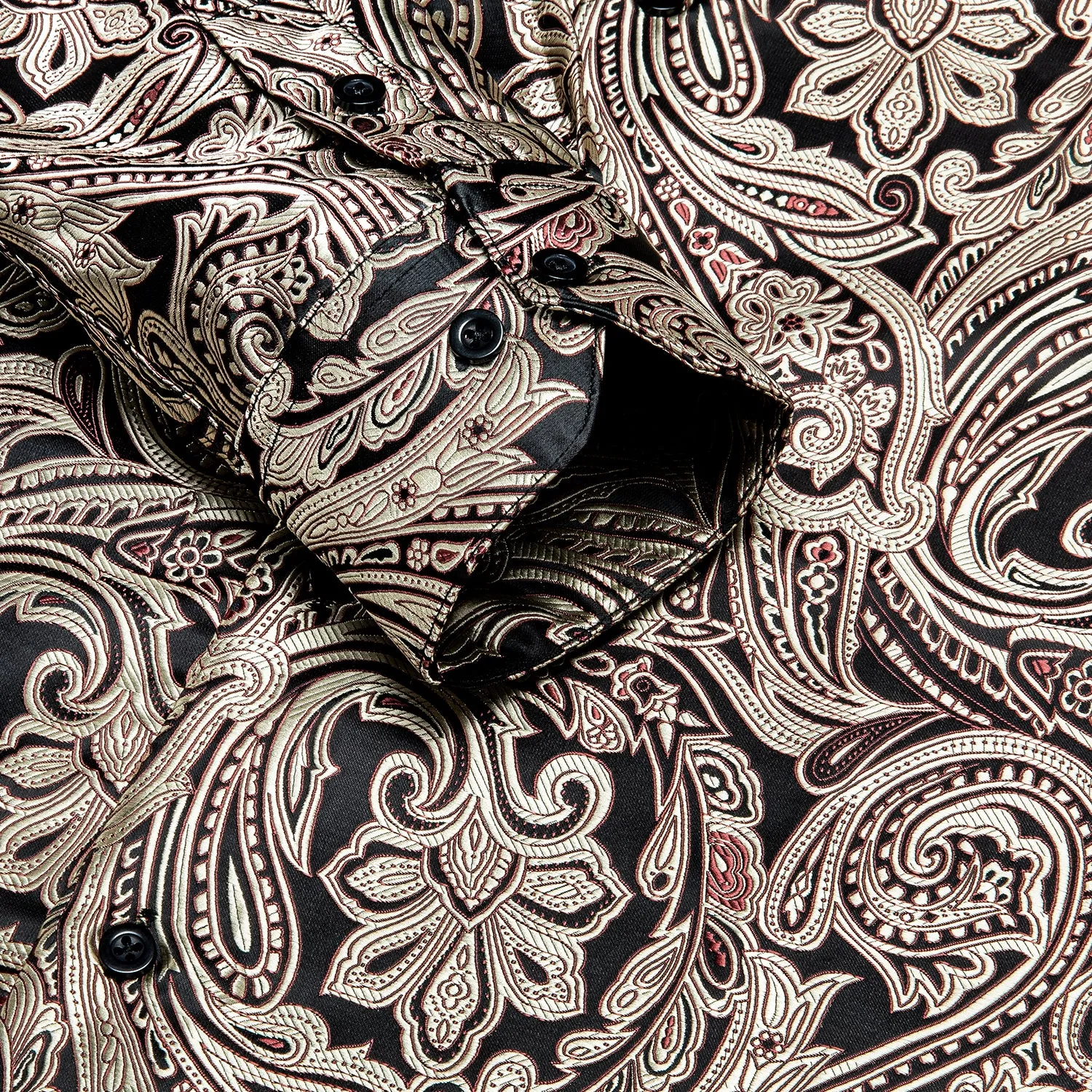 Copper Black Red Paisley Shirt