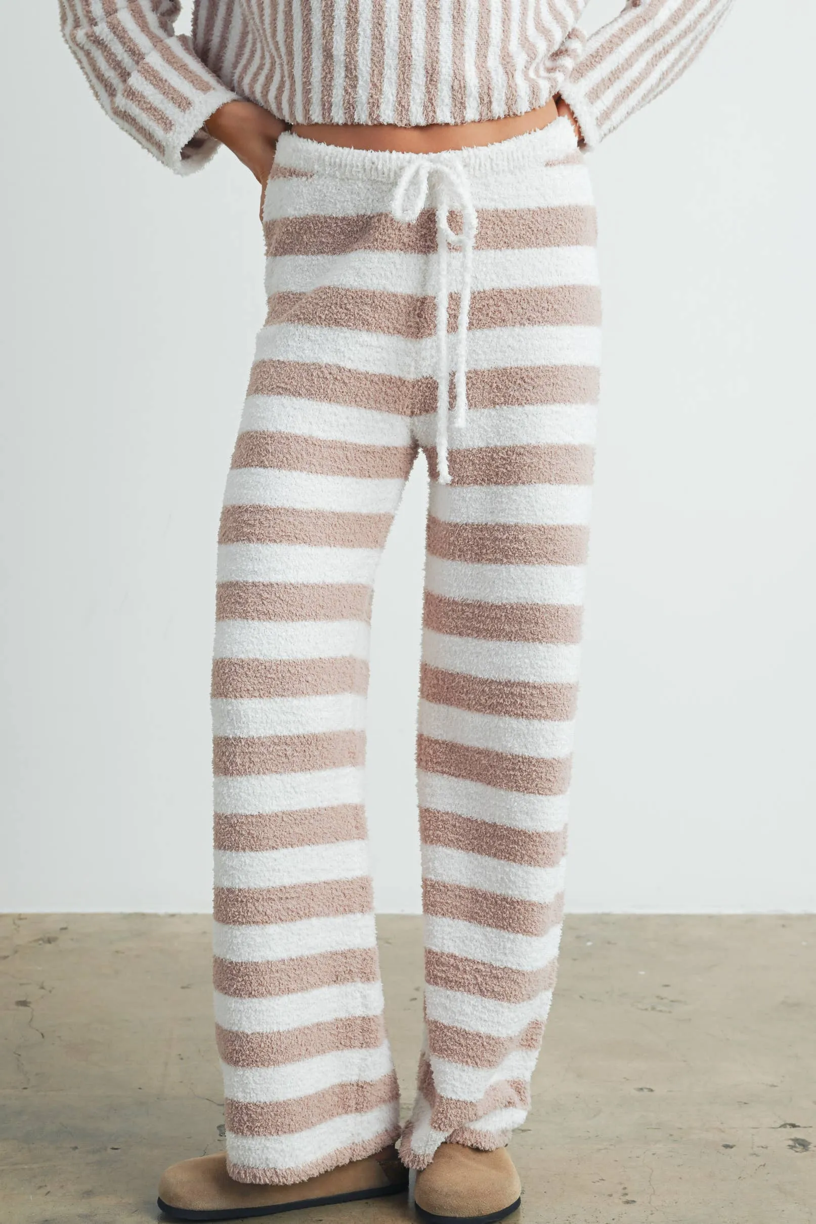 Cozy Striped Drawstring Pants