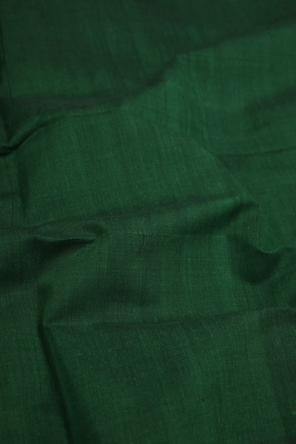 Dark Forest Green Plain Mangalagiri Cotton Fabric