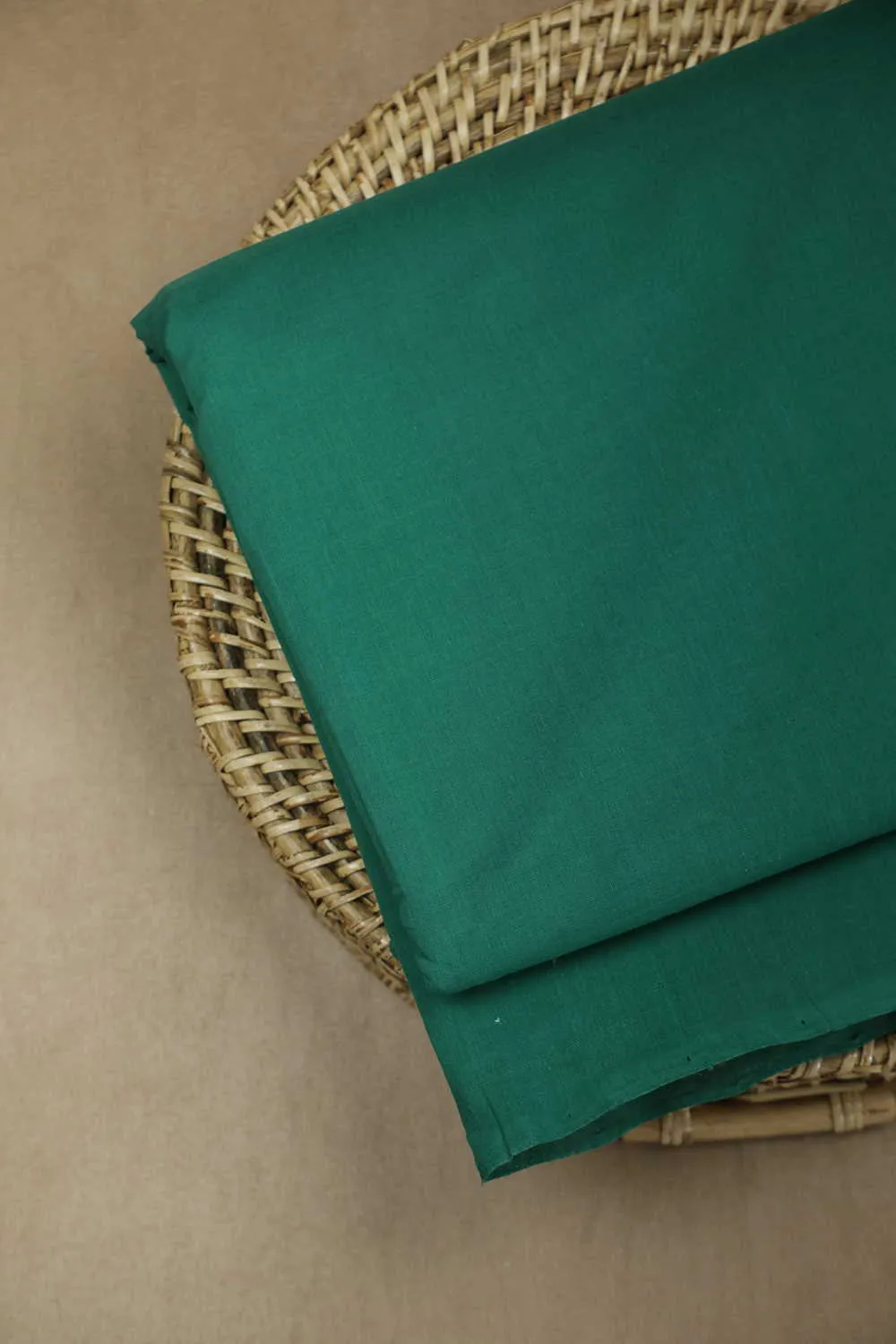 Dark Green Mangalagiri Plain Cotton Fabric