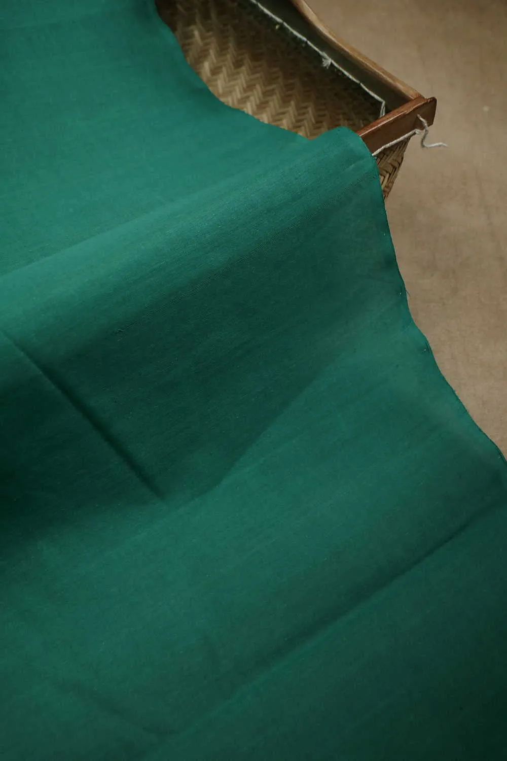 Dark Green Mangalagiri Plain Cotton Fabric