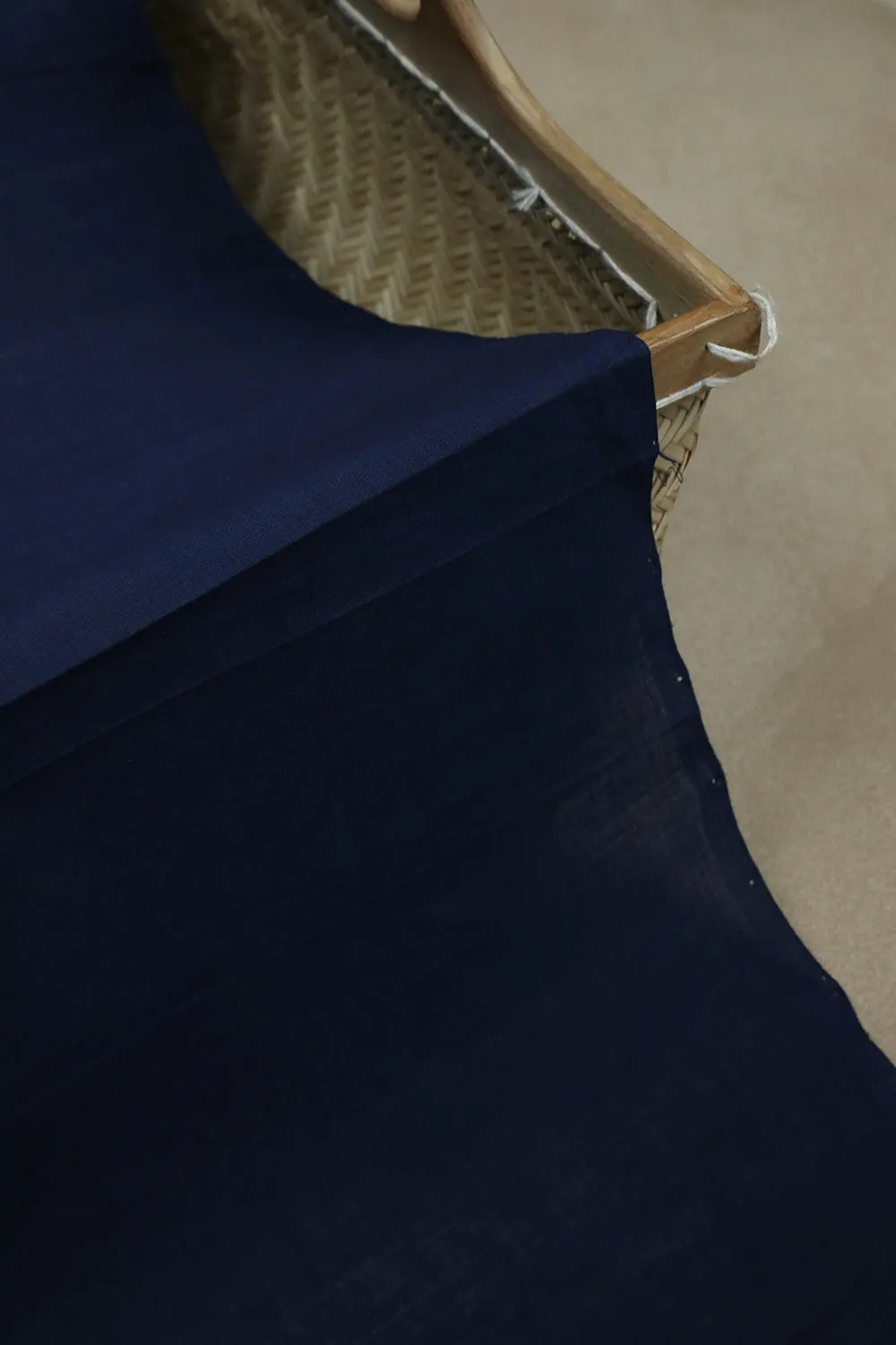 Dark Navy Blue Mangalagiri Cotton Fabric