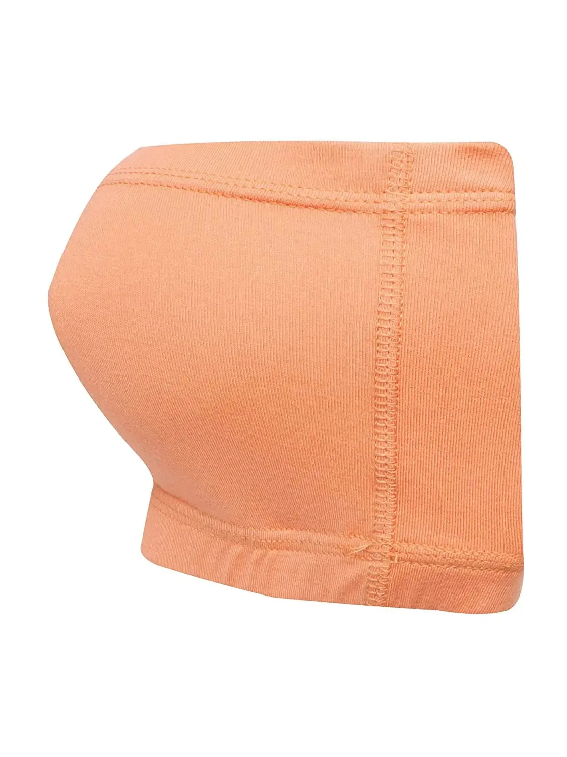 Double-Layer Cotton Strapless Bra | Non-Padded Bandeau Bra | Solid Peach