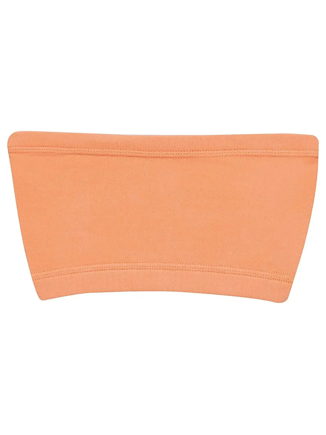 Double-Layer Cotton Strapless Bra | Non-Padded Bandeau Bra | Solid Peach