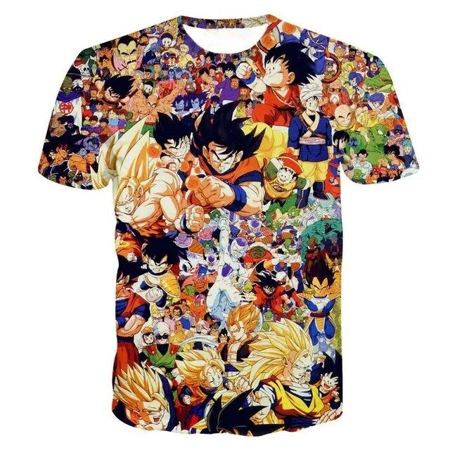 Dragon Ball Z T Shirts Mens Summer 3D Print Super Saiyan Goku Black Zamasu Vegeta Dragonball Casual Tee Shirt tops Tee