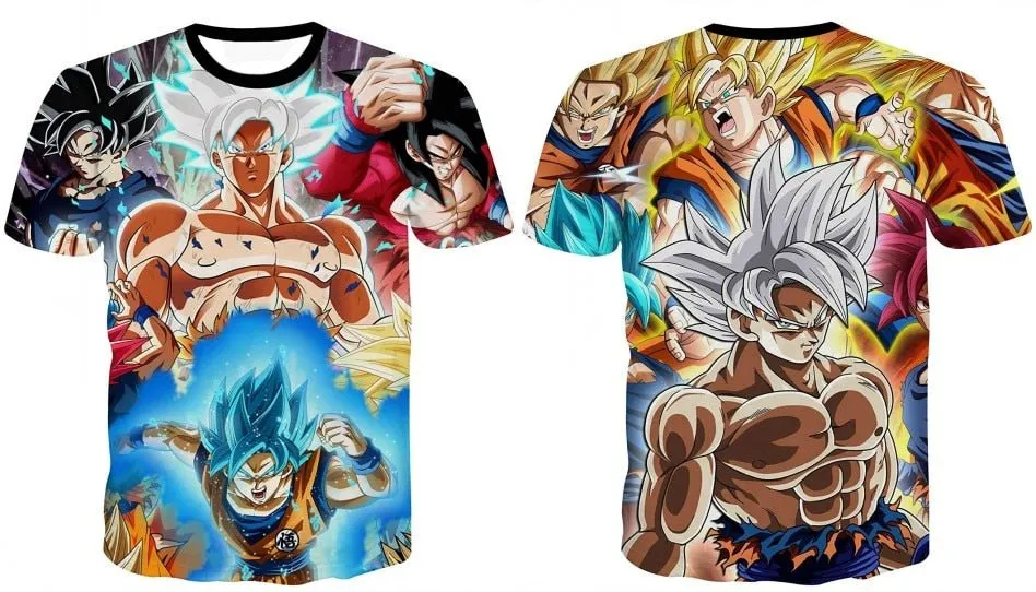 Dragon Ball Z T Shirts Mens Summer 3D Print Super Saiyan Goku Black Zamasu Vegeta Dragonball Casual Tee Shirt tops Tee