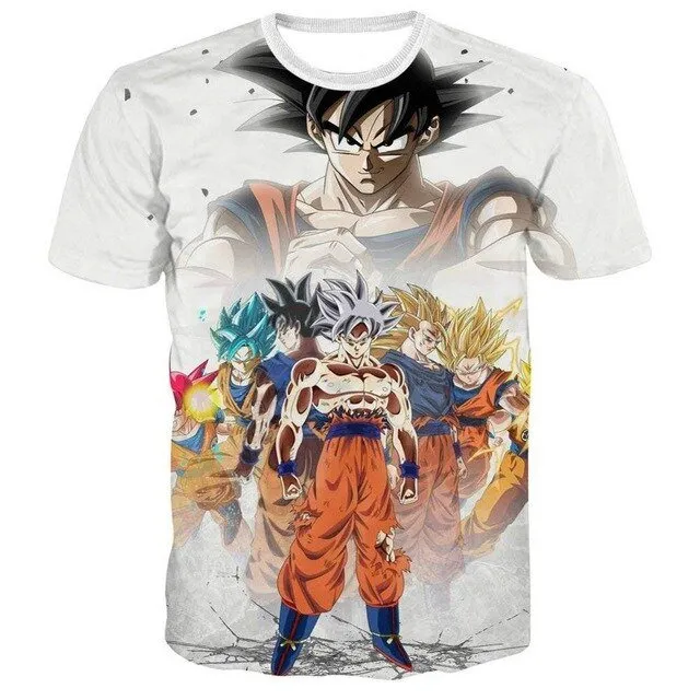 Dragon Ball Z T Shirts Mens Summer 3D Print Super Saiyan Goku Black Zamasu Vegeta Dragonball Casual Tee Shirt tops Tee