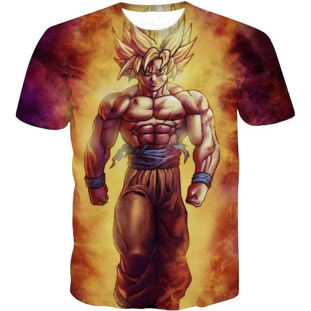 Dragon Ball Z T Shirts Mens Summer 3D Print Super Saiyan Goku Black Zamasu Vegeta Dragonball Casual Tee Shirt tops Tee