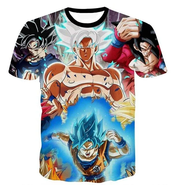 Dragon Ball Z T Shirts Mens Summer 3D Print Super Saiyan Goku Black Zamasu Vegeta Dragonball Casual Tee Shirt tops Tee