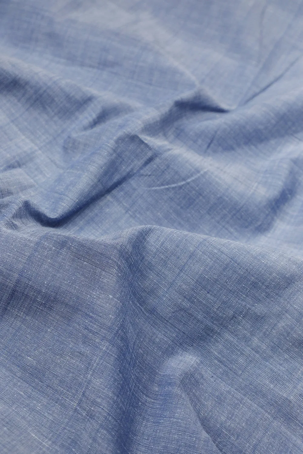 Dual Shaded Blue Mangalagiri Cotton Fabric