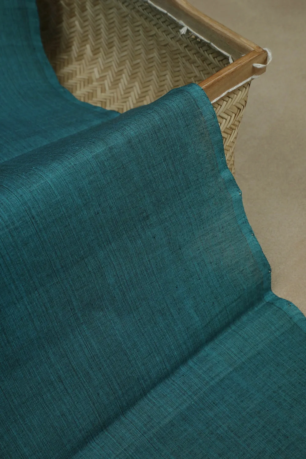 Dual Shaded Dark Green & Black Mangalagiri Cotton Fabric