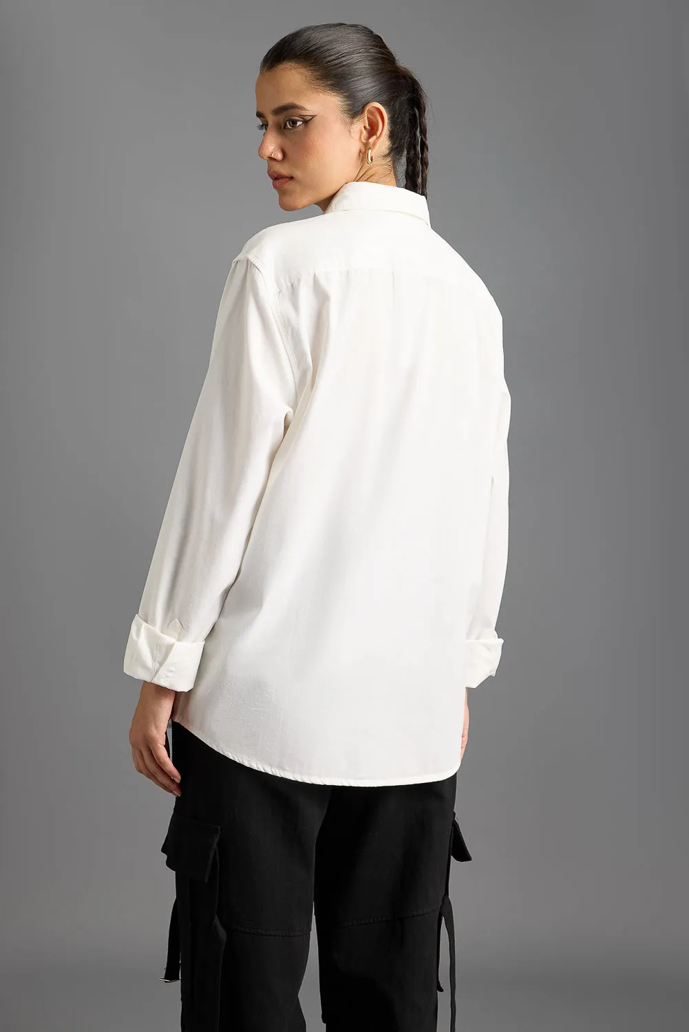 Easy Twill White Women's Regular Fit Shirt