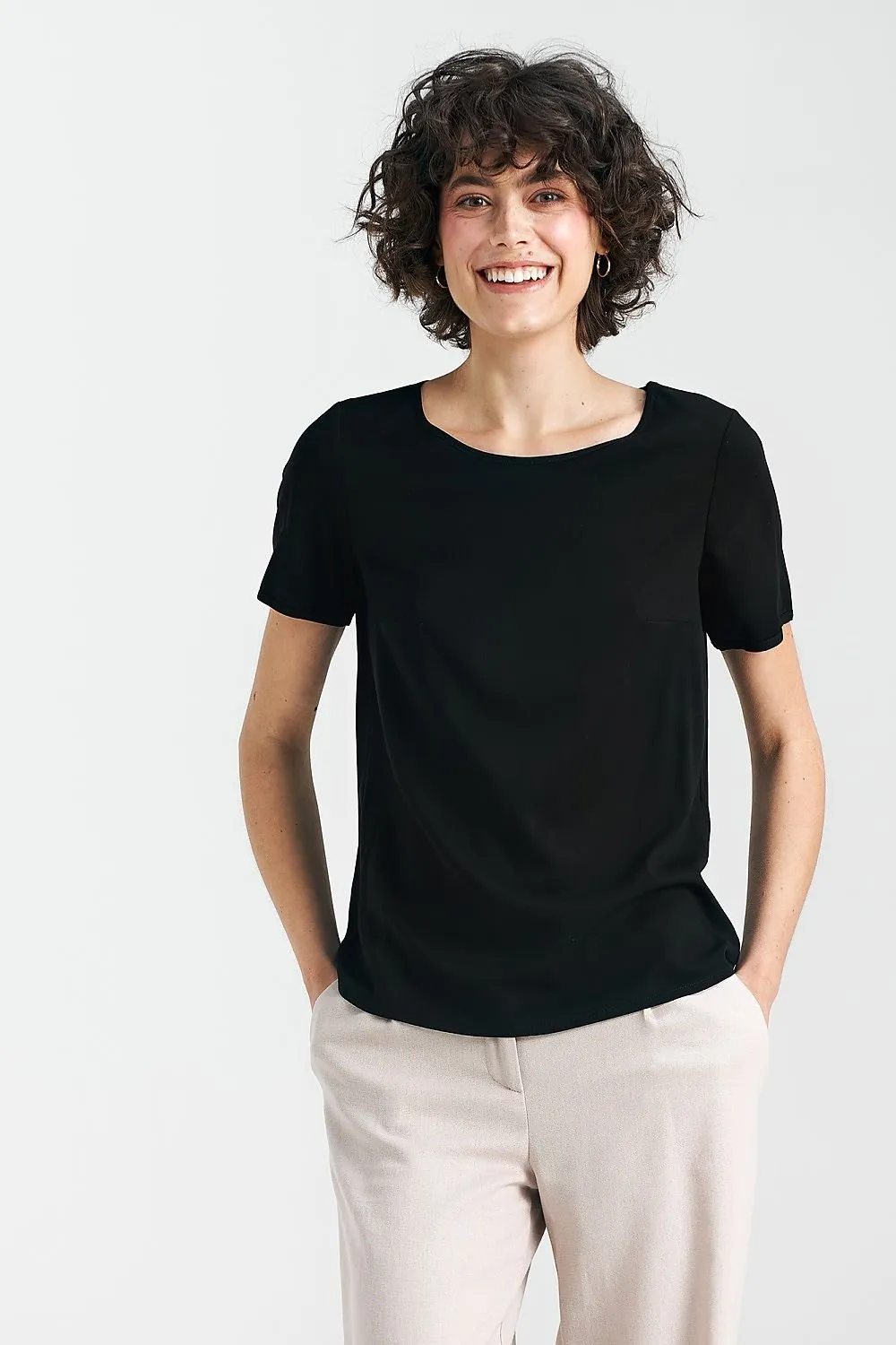 Elegance in Noir Boatneck Top