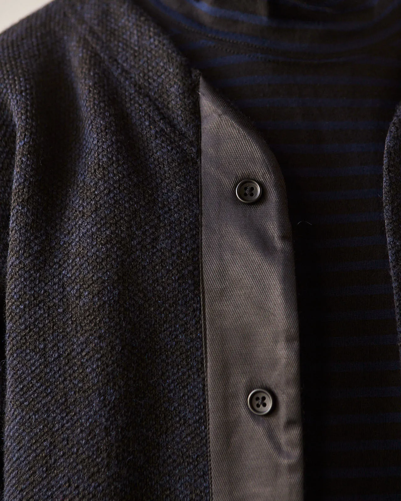 Engineered Garments Knit Cardigan Jacket, Navy/Black