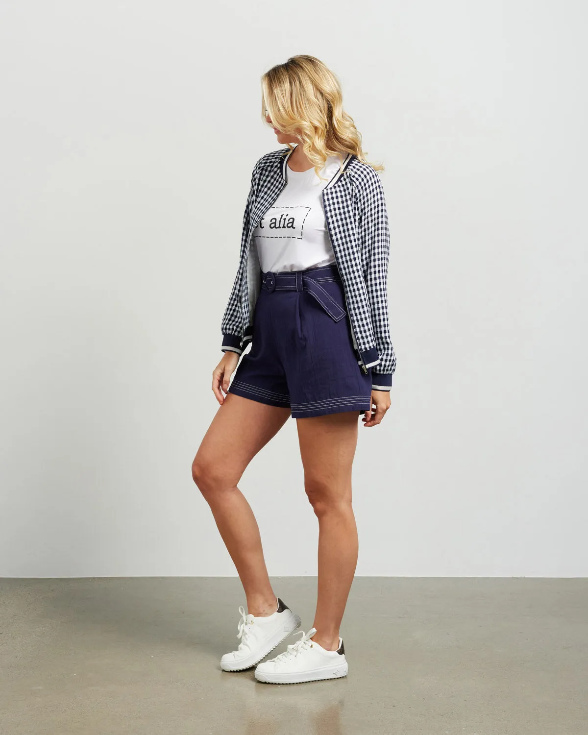 Et Alia Bobby Bomber - Ink/White Check