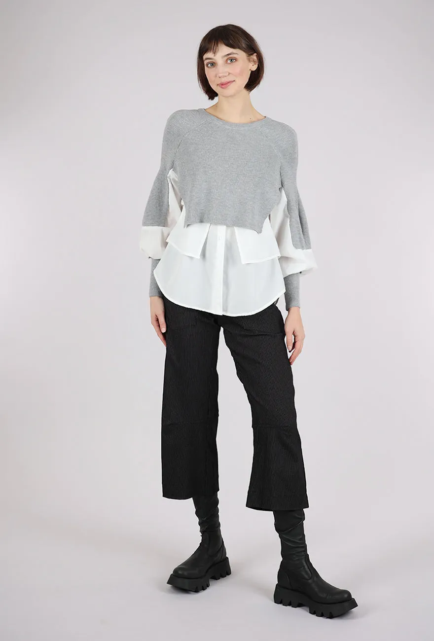 Faux Layer Sweater, Gray