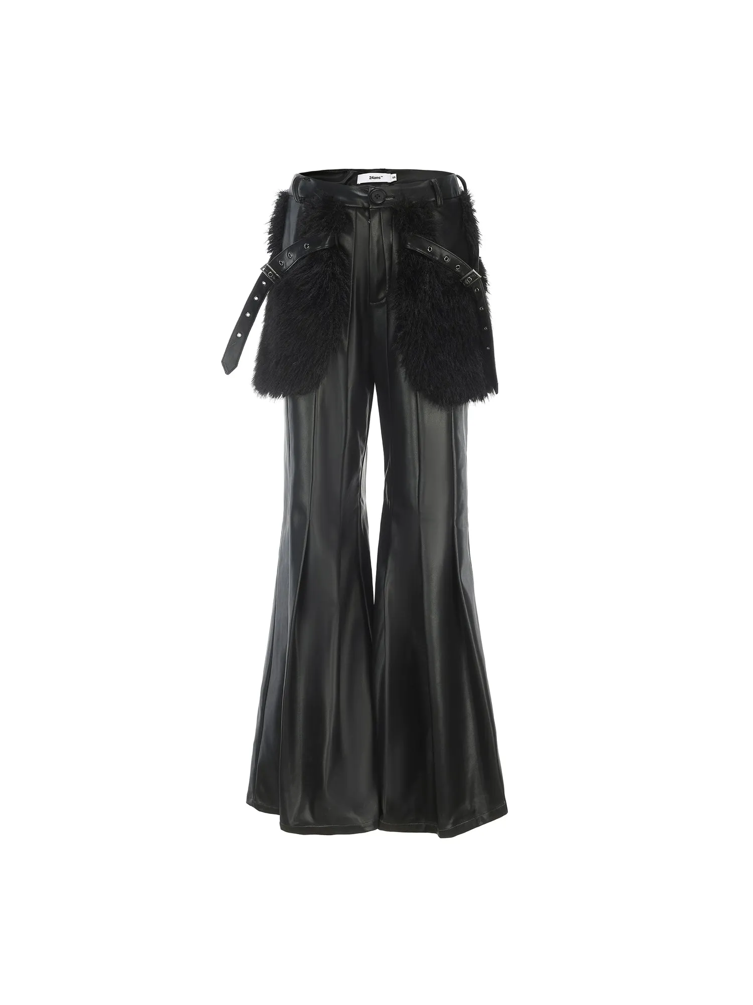 Floor-Length Casual Leather Pants