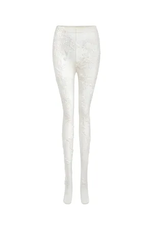 Floral Straight Embroidered Lace Floor Length Tights