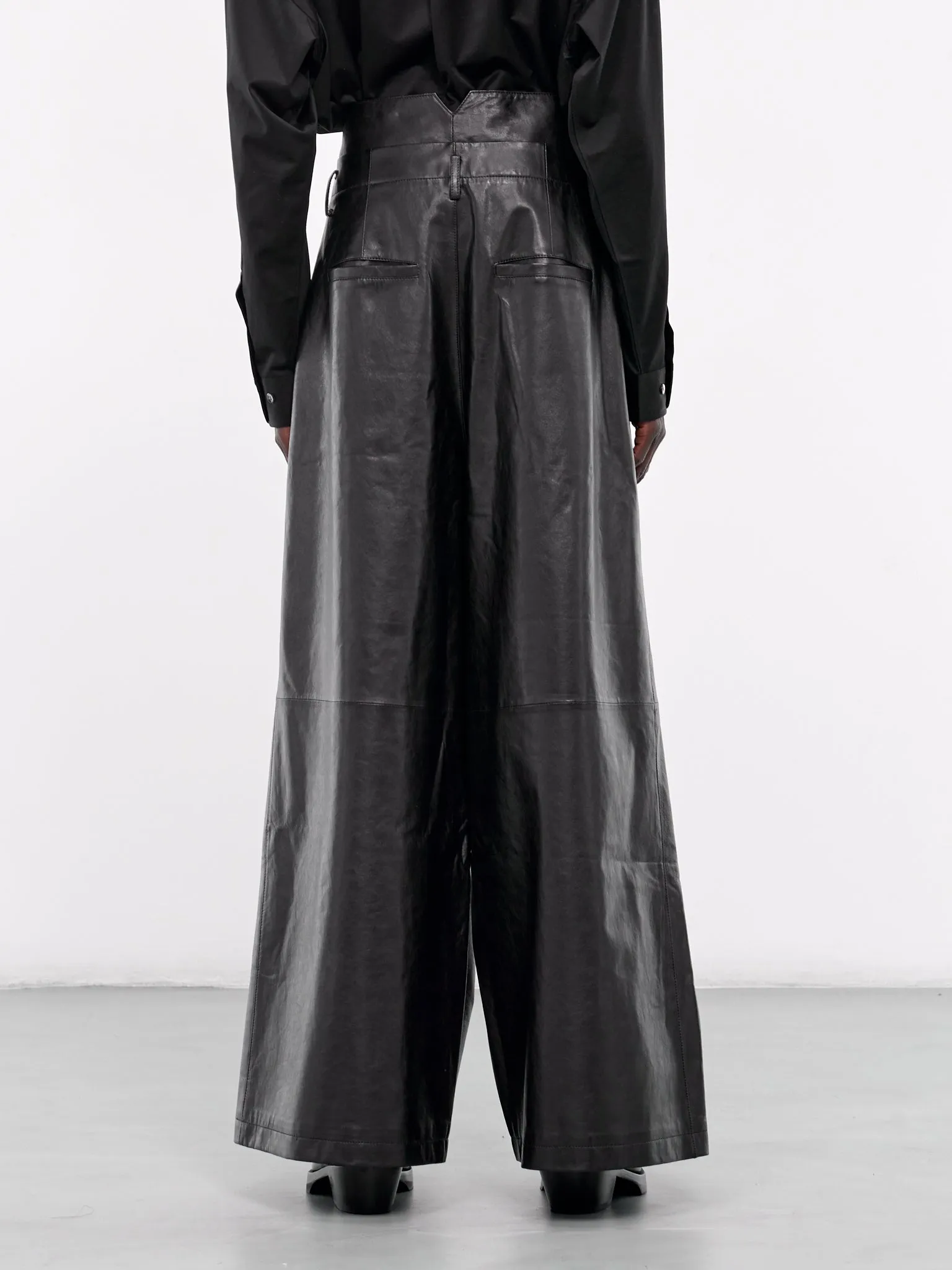 Full Length Leather Trousers (007-26-BLACK)