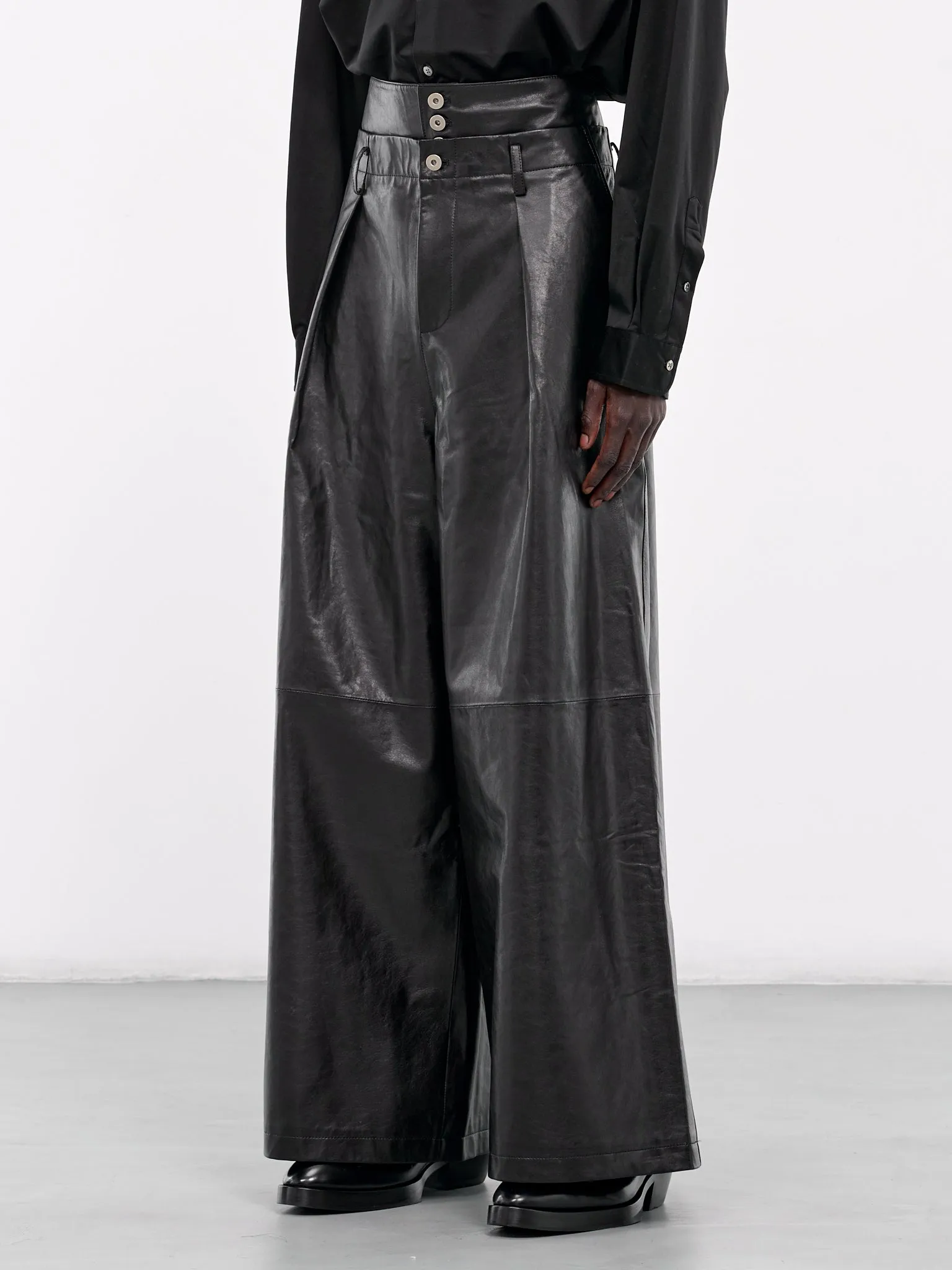 Full Length Leather Trousers (007-26-BLACK)