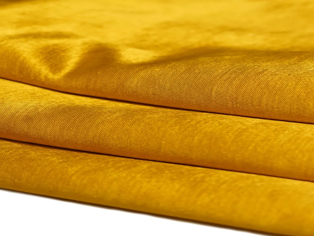 Golden Yellow Plain Viscose Gaji Silk Fabric (Wholesale)