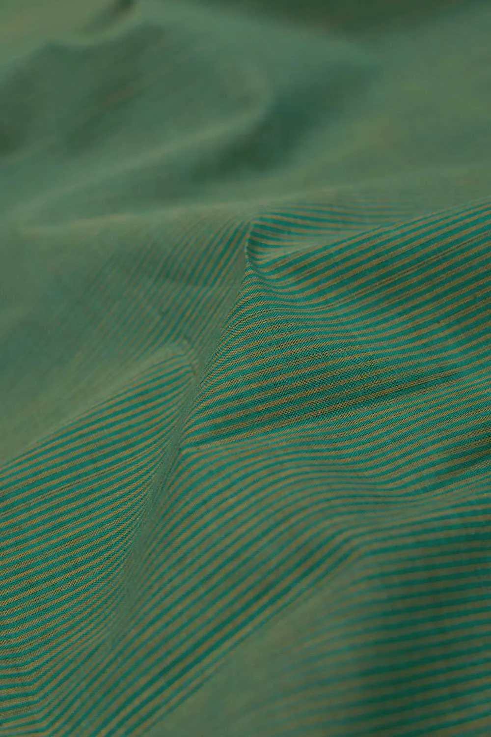 Green with Stripe Mangalagiri Cotton Fabric